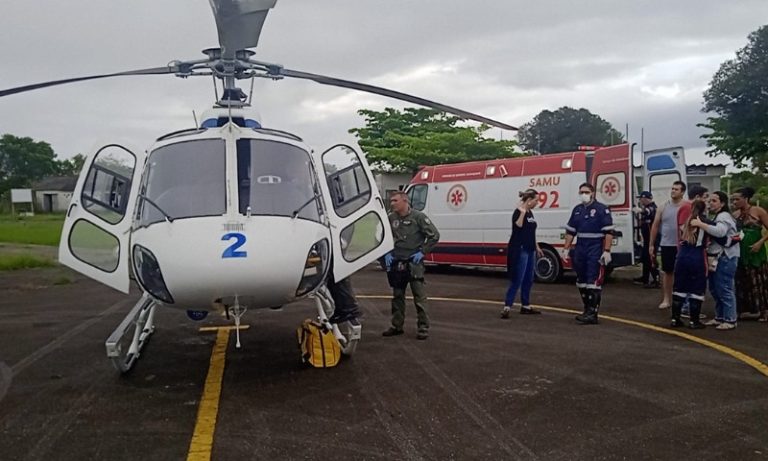 Menino tem parte do corpo queimado e precisa ser resgatado de helicóptero no ES