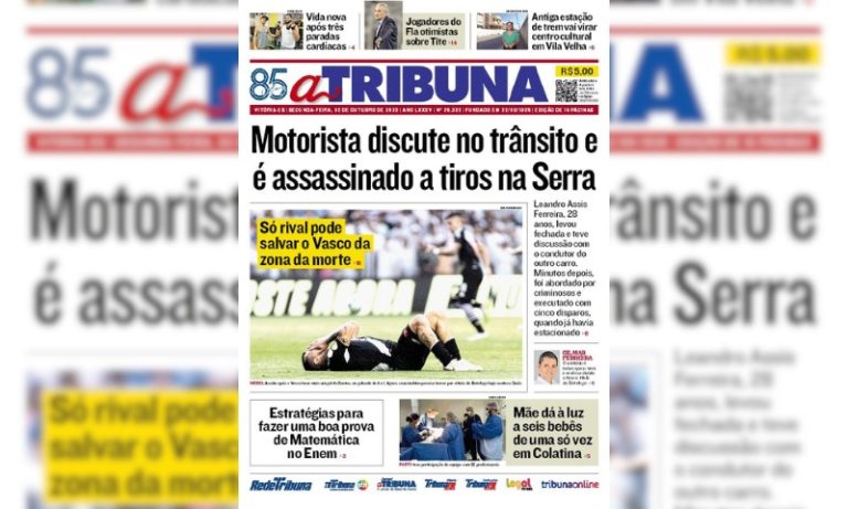 Confira os destaques do jornal A Tribuna desta segunda-feira