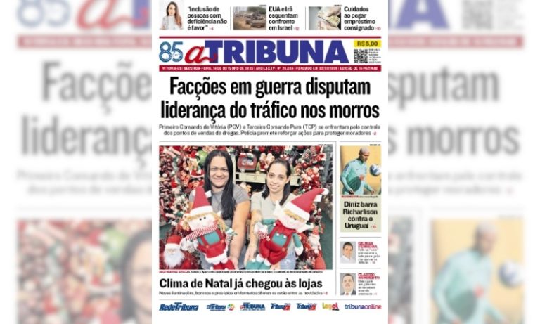Confira os destaques do jornal A Tribuna desta segunda-feira