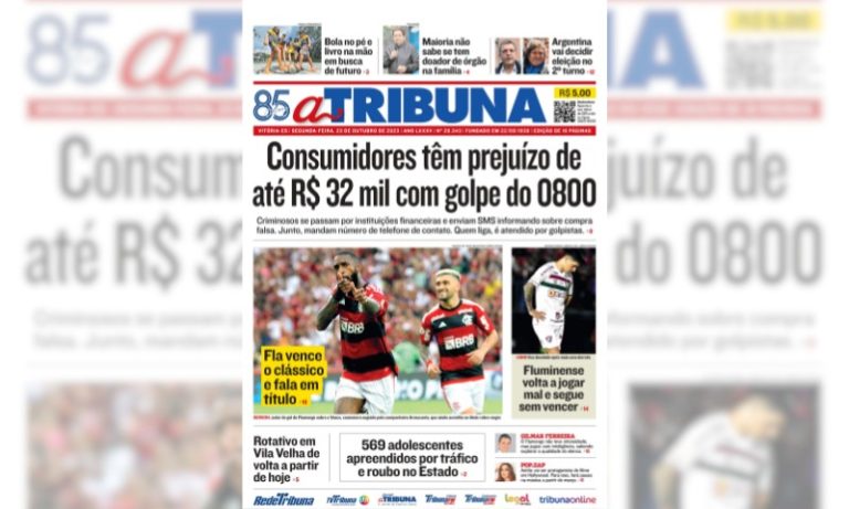 Confira os destaques do jornal A Tribuna desta segunda-feira