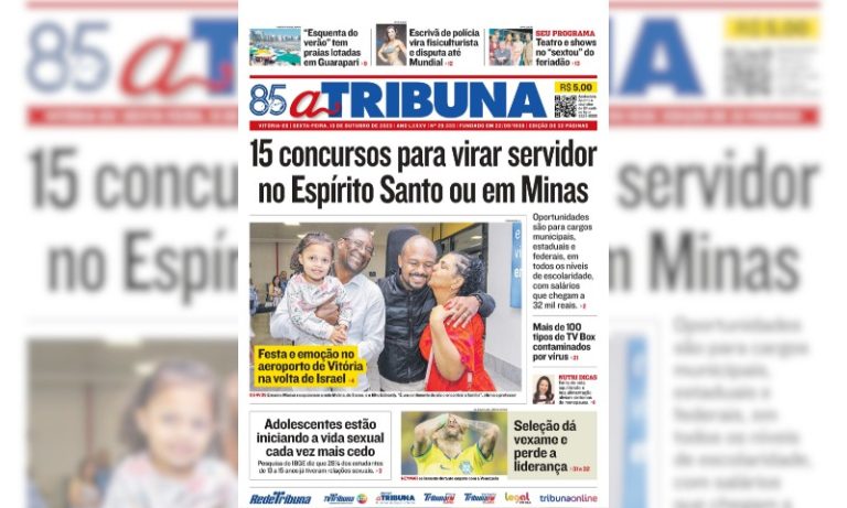 Confira os destaques do jornal A Tribuna desta sexta-feira