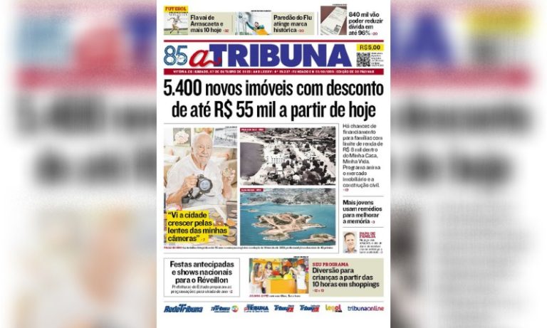 Confira os destaques do jornal A Tribuna deste sábado