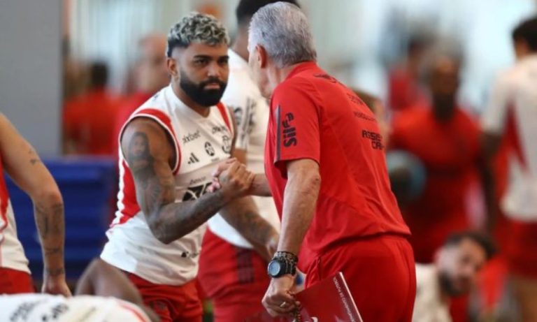 Gabigol fala com Tite pela primeira vez e deseja boas vindas ao técnico