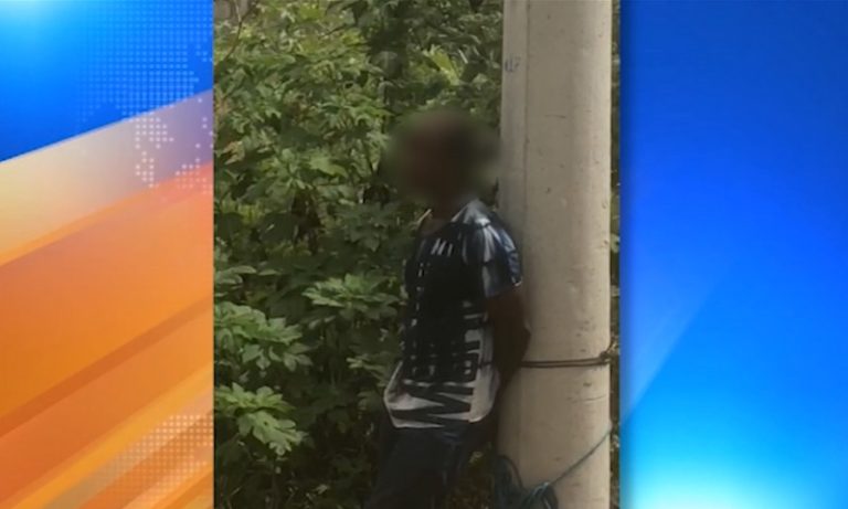 VÍDEO | Homem invade casa e é amarrado em poste por moradores no Norte do ES
