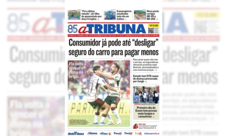 Confira os destaques do jornal A Tribuna desta segunda-feira