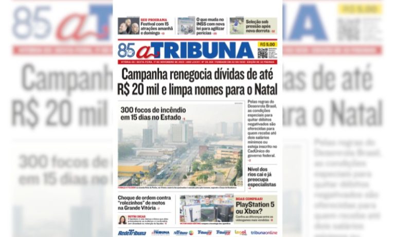 Confira os destaques do jornal A Tribuna desta sexta-feira