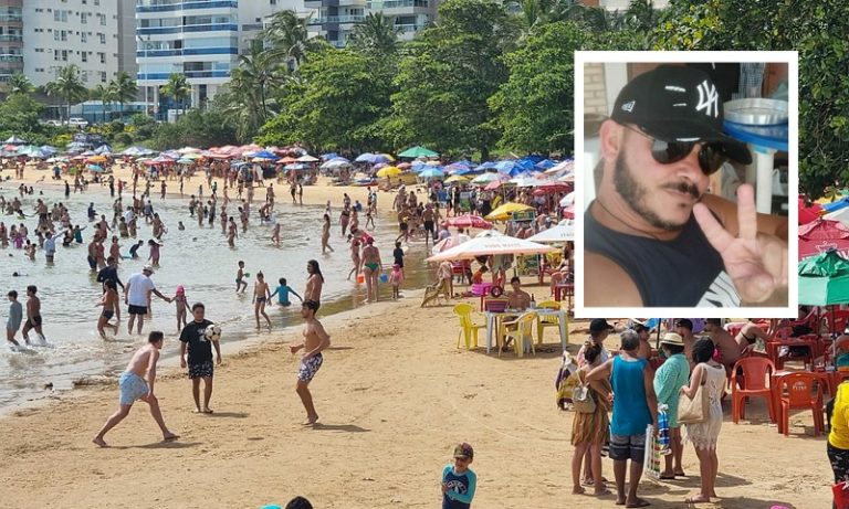 Garçom é internado após pisar em palito de churrasco em praia de Guarapari