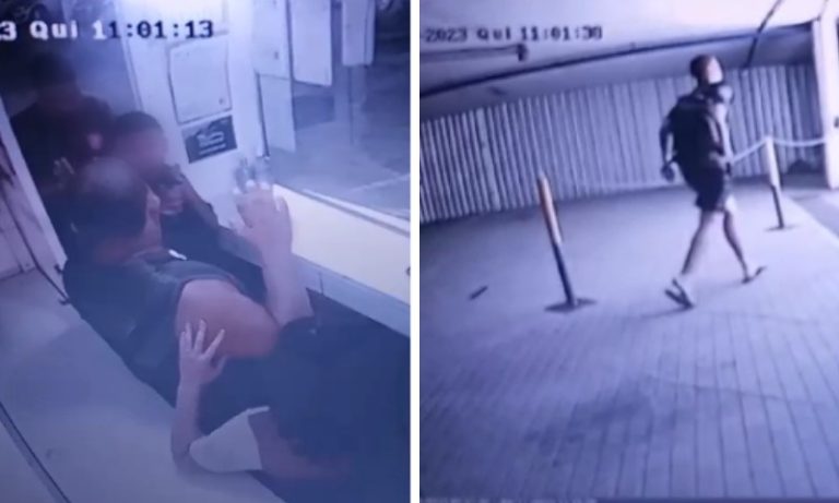 Vídeo mostra assalto no estacionamento de shopping na Serra