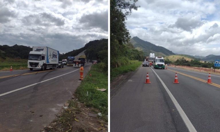 Acidente com carreta interdita rodovia no ES