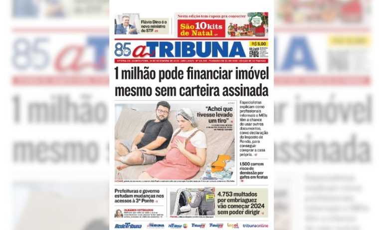 Confira os destaques do jornal A Tribuna desta quinta-feira