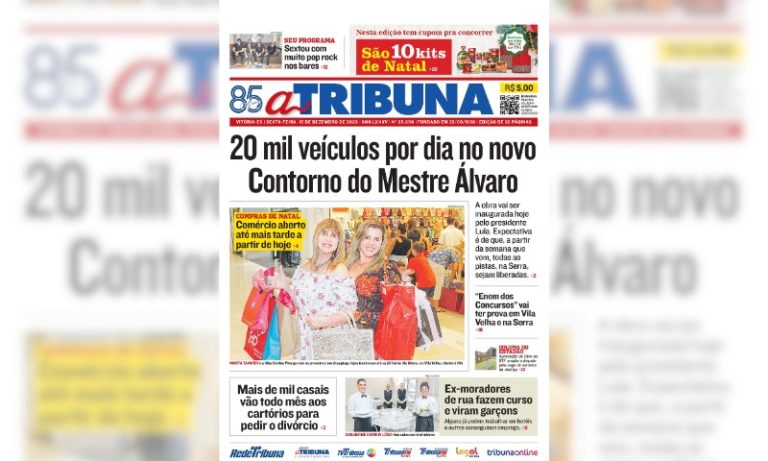 Confira os destaques do jornal A Tribuna desta sexta-feira