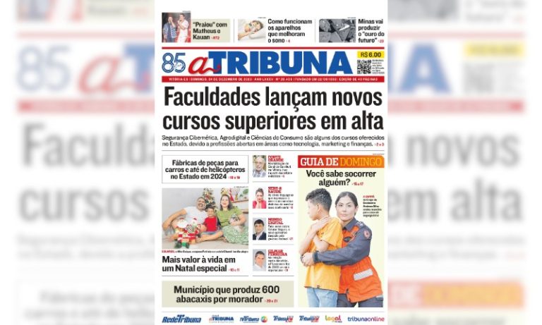 Confira os destaques do jornal A Tribuna deste domingo