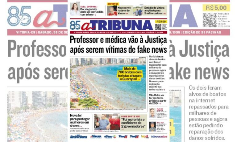 Confira os destaques do jornal A Tribuna deste sábado