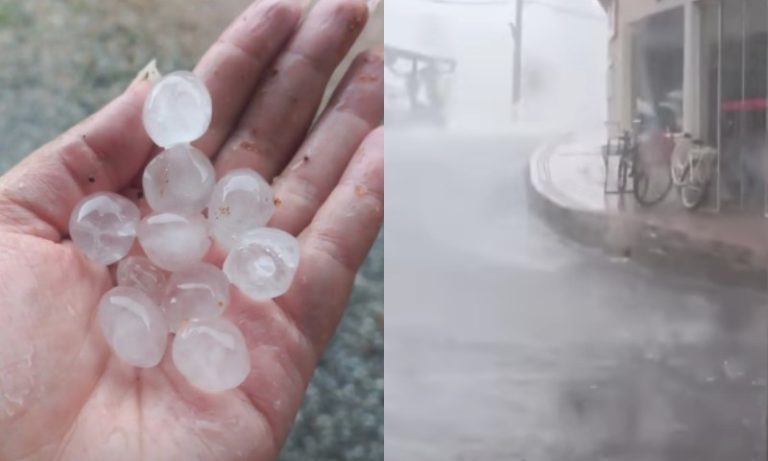 Domingos Martins registra chuva de granizo nesta sexta-feira
