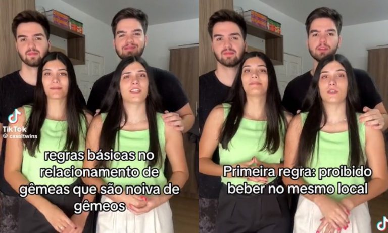 Gêmeas que namoram gêmeos mostram ‘regras dos casais’ e viralizam