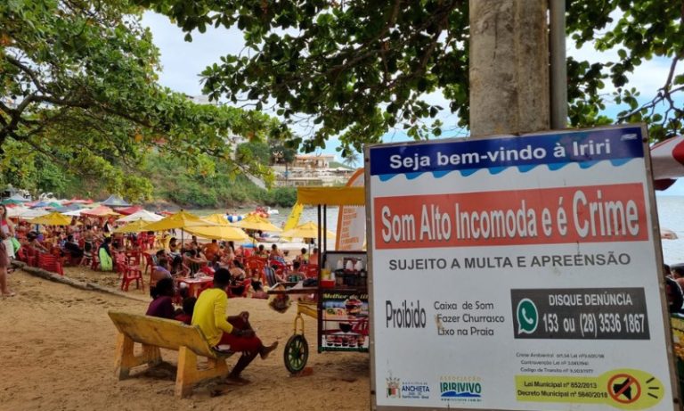Linha-dura contra caixas de som nas praias em Iriri