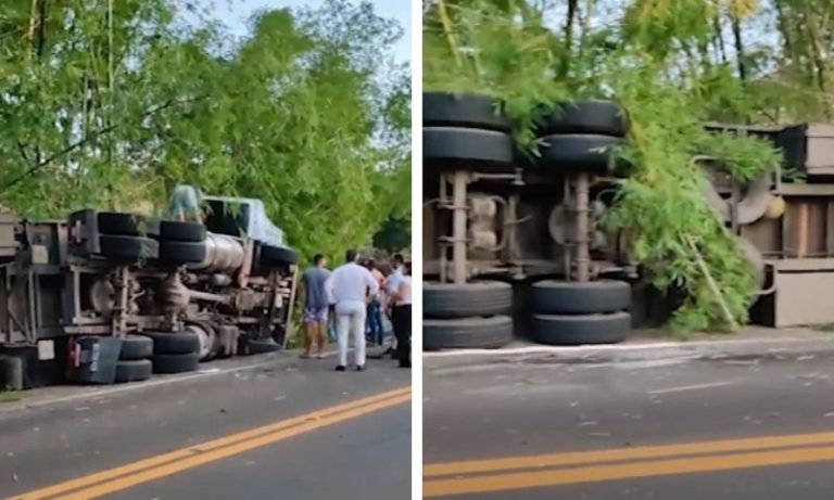 Motorista morre após carreta tombar em rodovia do ES