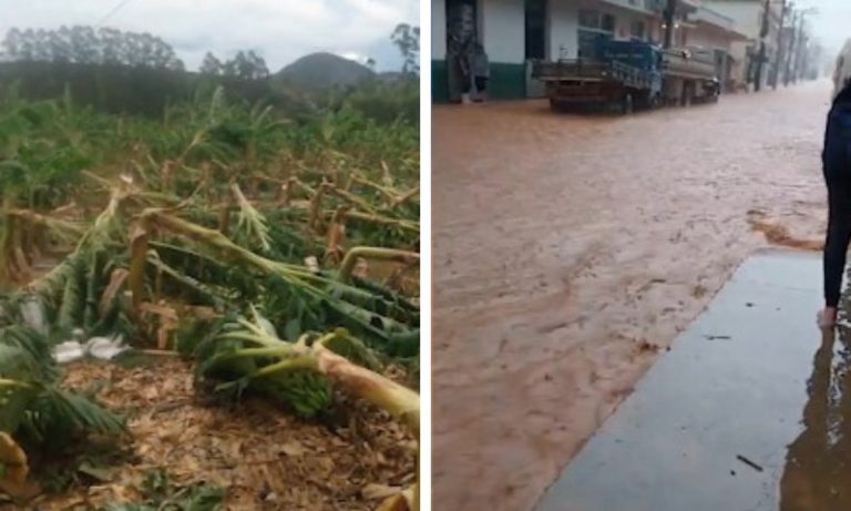 Temporais e chuva de granizo causam alagamentos e prejuízos no ES