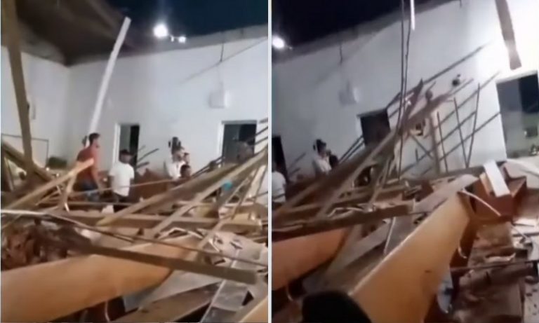 Teto de igreja desaba e deixa feridos durante celebração em MG