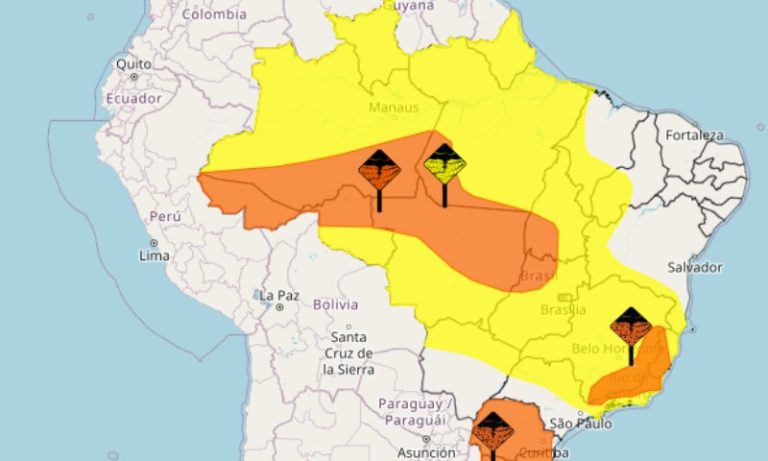 Veja o que significam os alertas amarelo e vermelho do Inmet