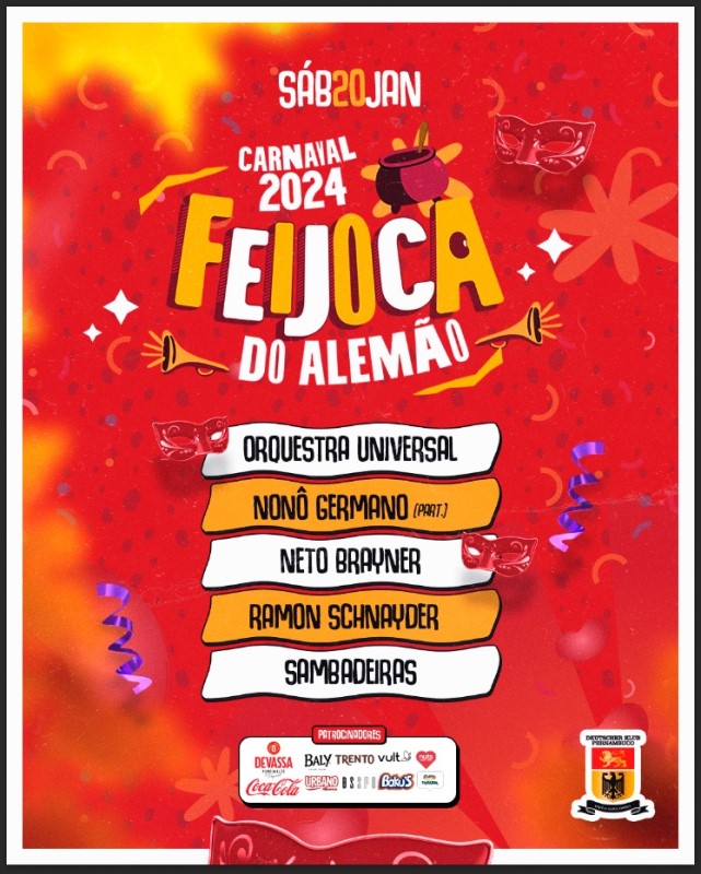 Animação não vai faltar na 24ª Feijoca do Clube Alemão no próximo sábado