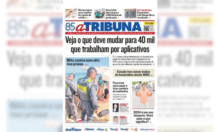 Confira os destaques do jornal A Tribuna desta quarta-feira