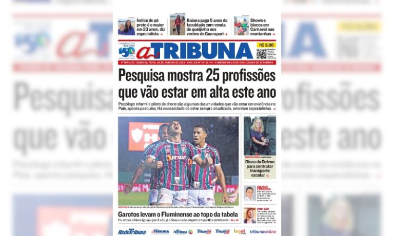 Confira os destaques do jornal A Tribuna desta segunda-feira