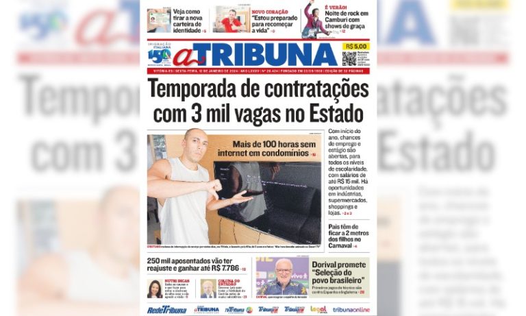 Confira os destaques do jornal A Tribuna desta sexta-feira