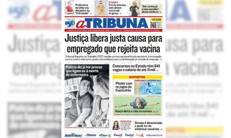 Confira os destaques do jornal A Tribuna desta sexta-feira