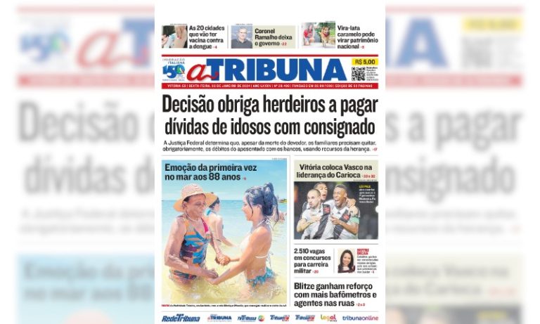 Confira os destaques do jornal A Tribuna desta sexta-feira