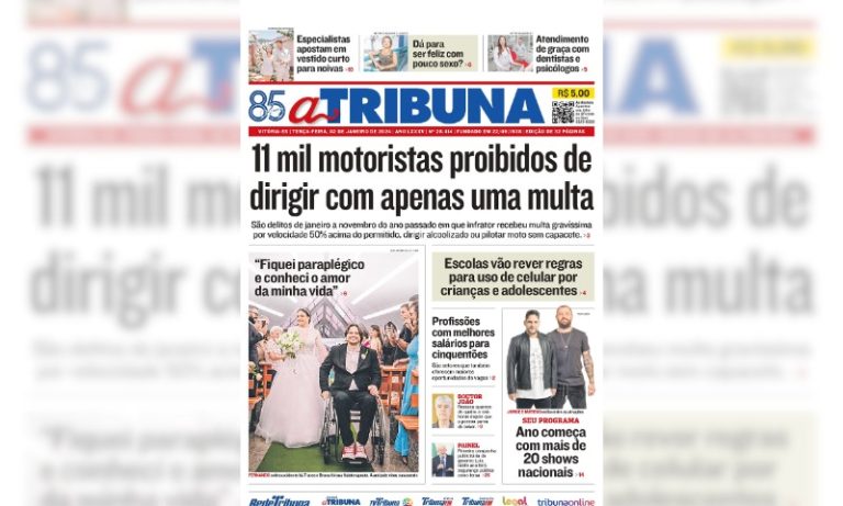 Confira os destaques do jornal A Tribuna desta terça-feira