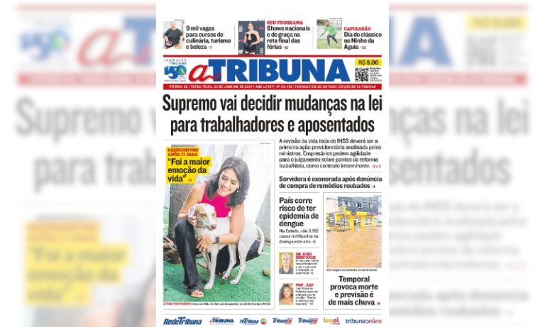 Confira os destaques do jornal A Tribuna desta terça-feira