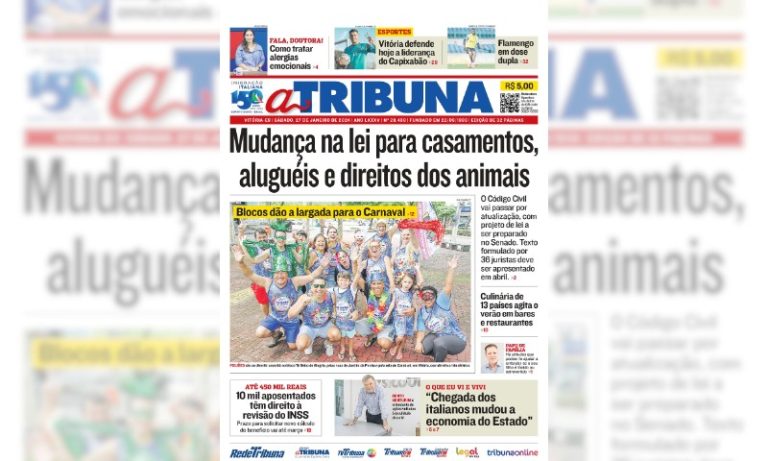 Confira os destaques do jornal A Tribuna deste sábado