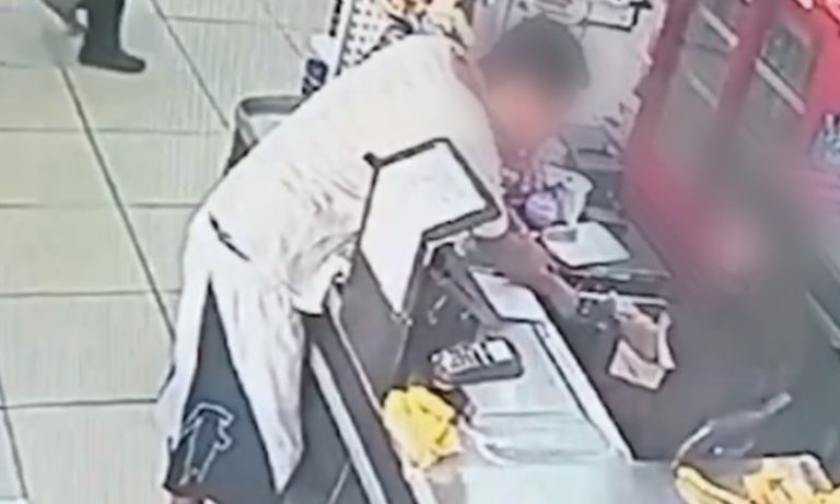 Homem usa garfo para assaltar supermercado na Serra