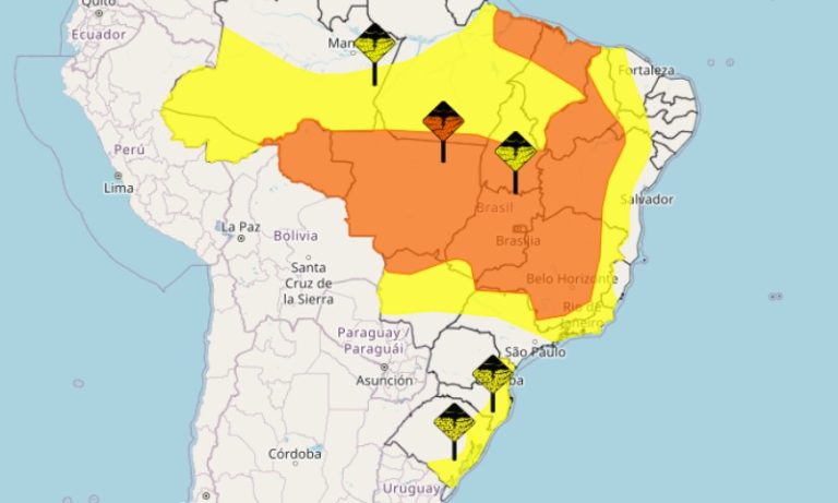 Inmet emite alerta de tempestades para 12 Estados e DF