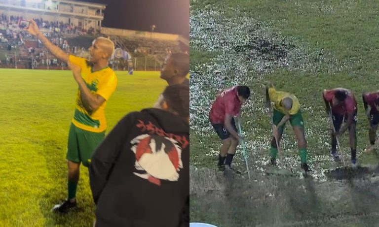 Chuva e rap: Deyverson rouba a cena em jogo adiado entre Real Noroeste e Cuiabá