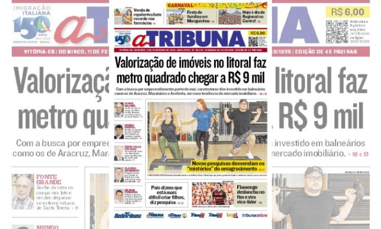 Confira os destaques do Jornal A Tribuna deste domingo