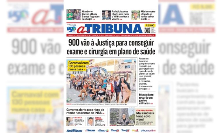 Confira os destaques do jornal A Tribuna desta quarta-feira