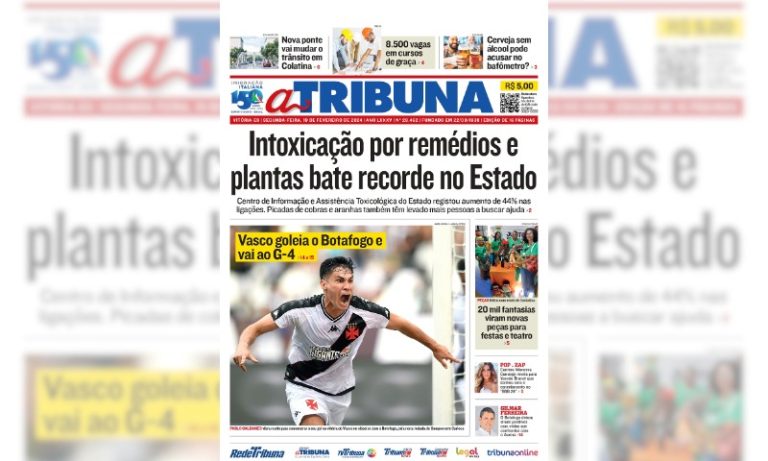 Confira os destaques do jornal A Tribuna desta segunda-feira