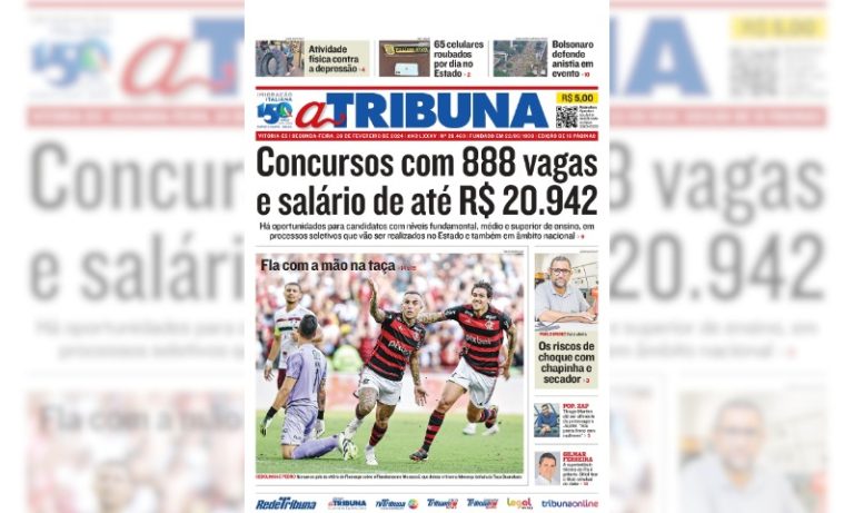 Confira os destaques do jornal A Tribuna desta segunda-feira