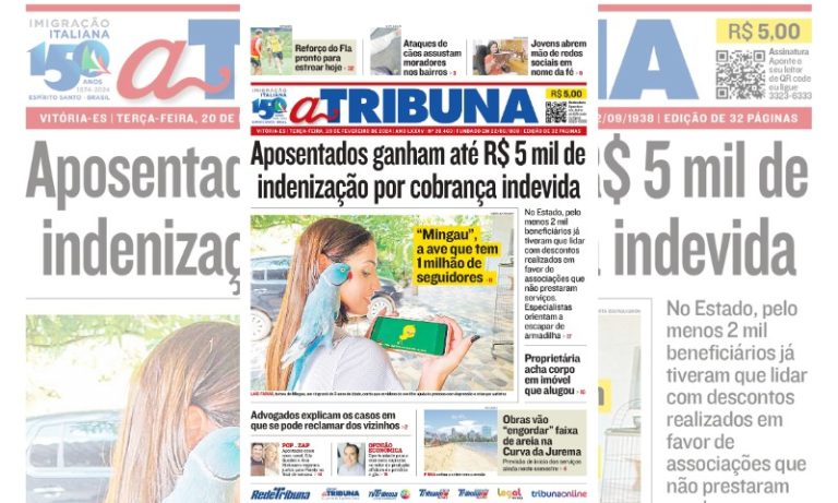Confira os destaques do jornal A Tribuna desta terça-feira