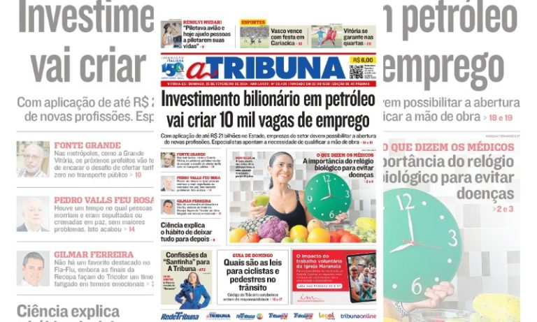 Confira os destaques do jornal A Tribuna deste domingo