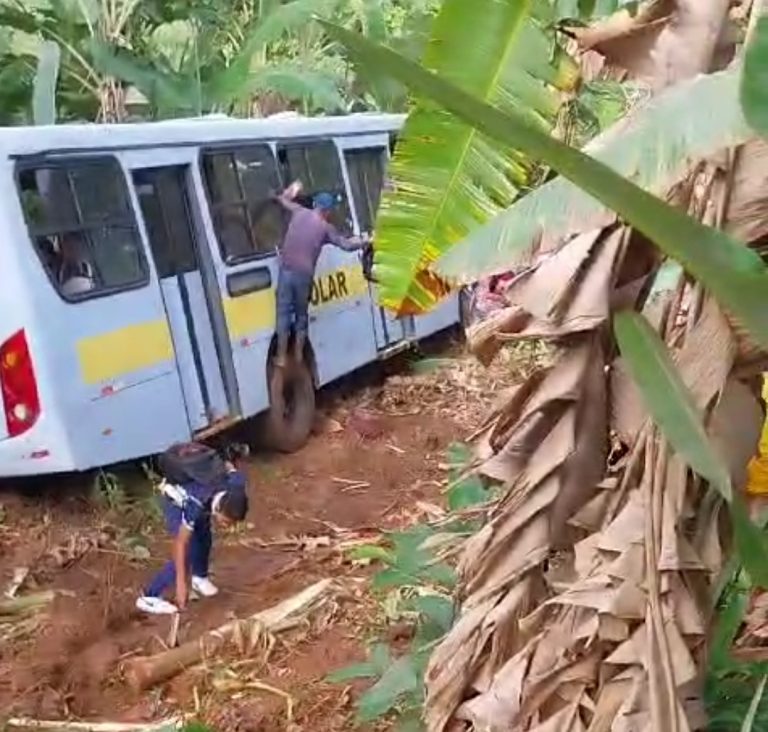 Ônibus de estudantes sofre acidente em Macaparana