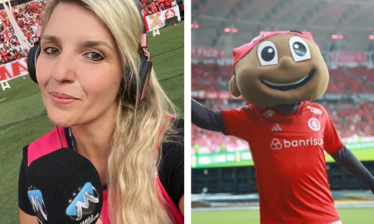 Repórter acusa mascote do Internacional de importunação sexual durante o Gre-nal