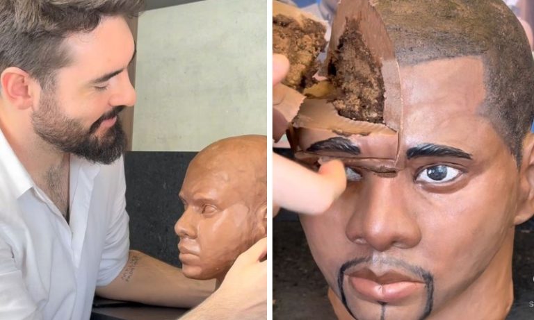 Confeiteiro faz ‘bolo de calabreso’ com a cara de Davi, do ‘BBB 24’