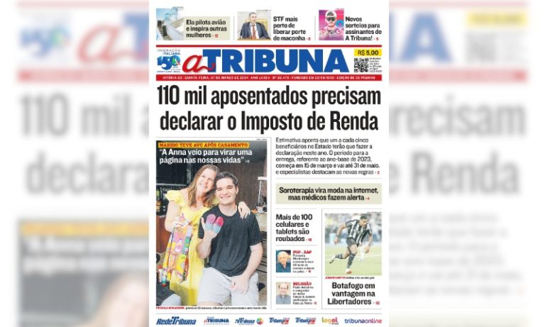 Confira os destaques do jornal A Tribuna desta quinta-feira
