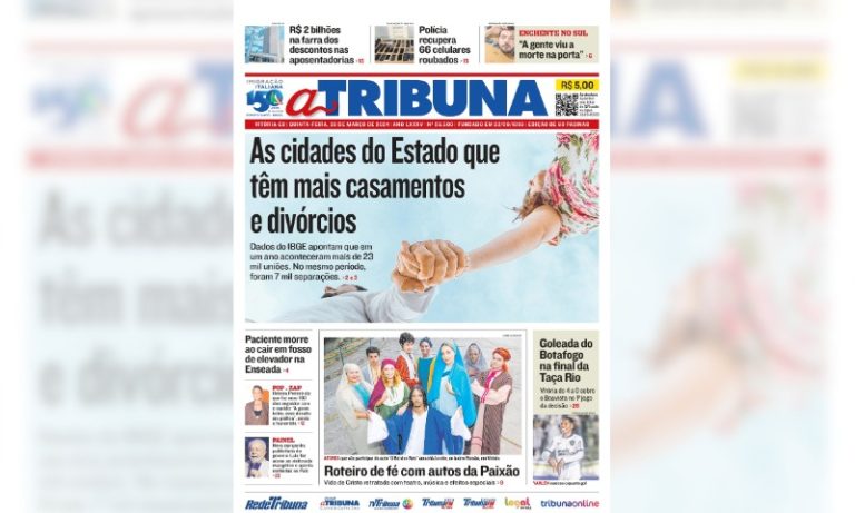 Confira os destaques do jornal A Tribuna desta quinta-feira