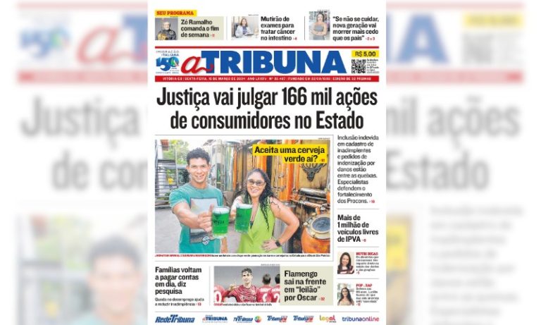 Confira os destaques do jornal A Tribuna desta sexta-feira