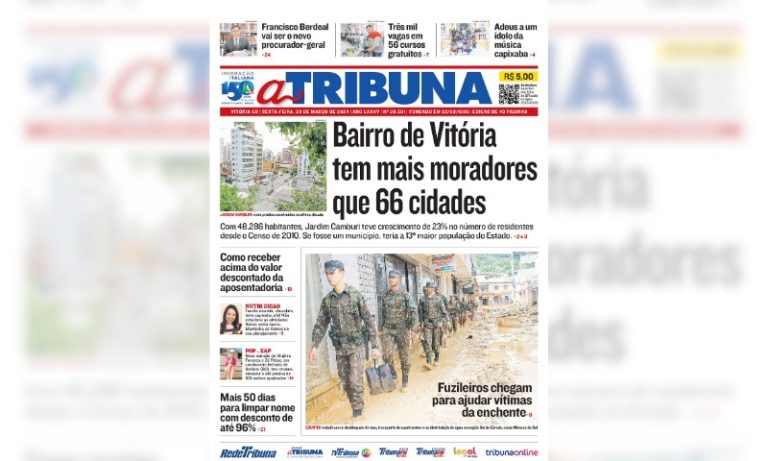 Confira os destaques do jornal A Tribuna desta sexta-feira
