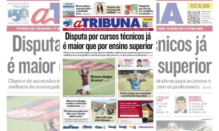 Confira os destaques do jornal A Tribuna deste domingo
